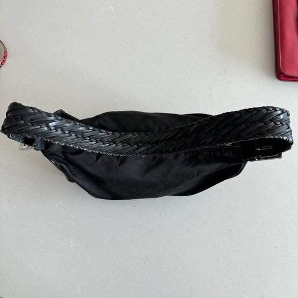 Prada Semitracolla nylon black purse Authentic Leather Handle RARE See Photos - Picture 9 of 14